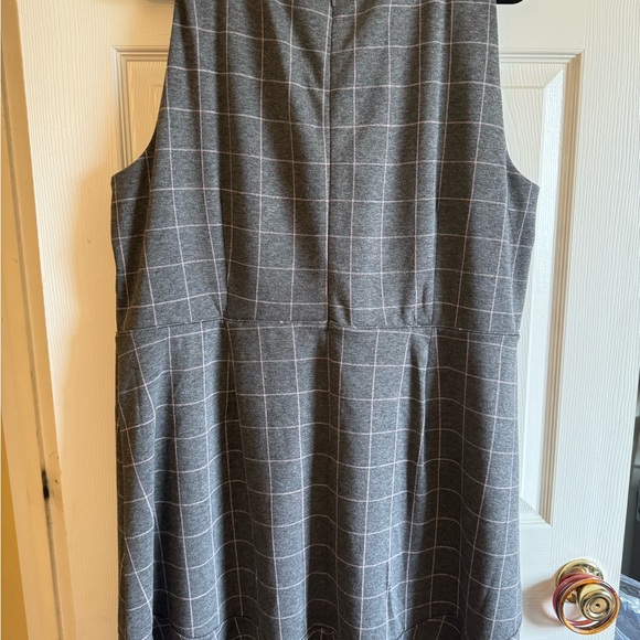 Loft Pink & Grey Plaid Sleeveless Dress - Picture 3 of 4